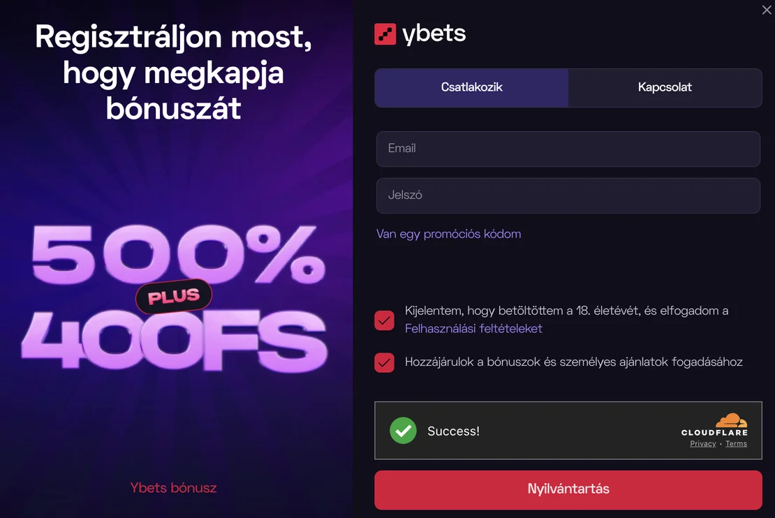 Hogyan regisztrálhatok az Ybets